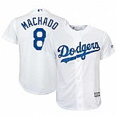 Youth Dodgers 8 Manny Machado White Cool Base Jersey Dzhi,baseball caps,new era cap wholesale,wholesale hats